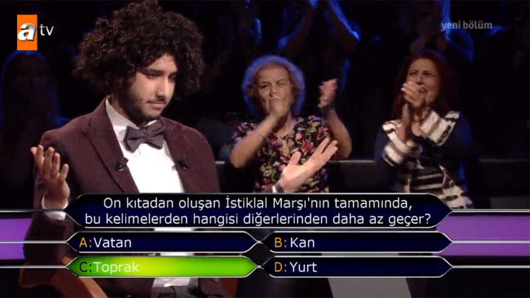 Arda AYTEN 1 milyonluk soruyu bilerek yarışmayı kazana ilk Türk oldu. 